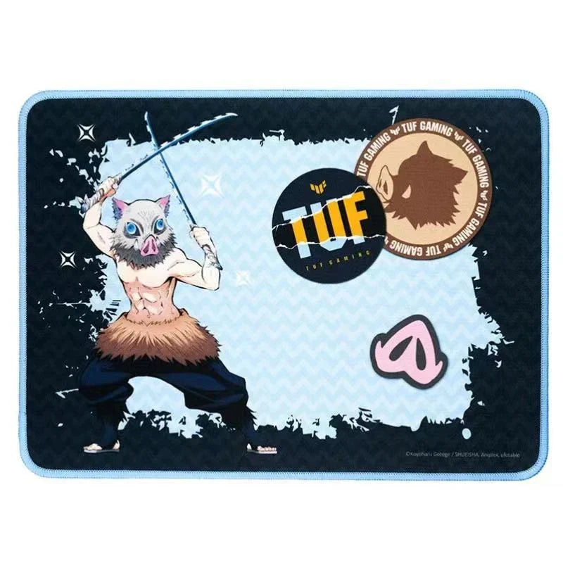 Demon Slayer Anime Mouse Pad, Nezuko & Inosuke Gaming Mousepad, Non-Slip Rubber Base Waterproof Desk Mat, Smooth Surface Mouse Mat for Laptop Computer Office Game, Demon Slayer Fan Merch Gift