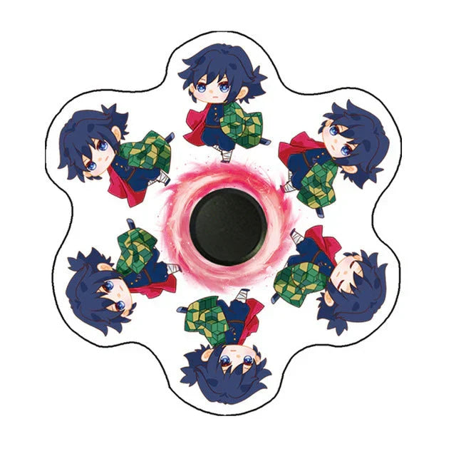 Demon Slayer One Piece Q Version Character Dynamic Optical Illusion Fidget Toy, Anime Running Fidget Spinner, Acrylic Stress Relief Hand Spinner, Anime Merch Gift for Kids & Anime Fans