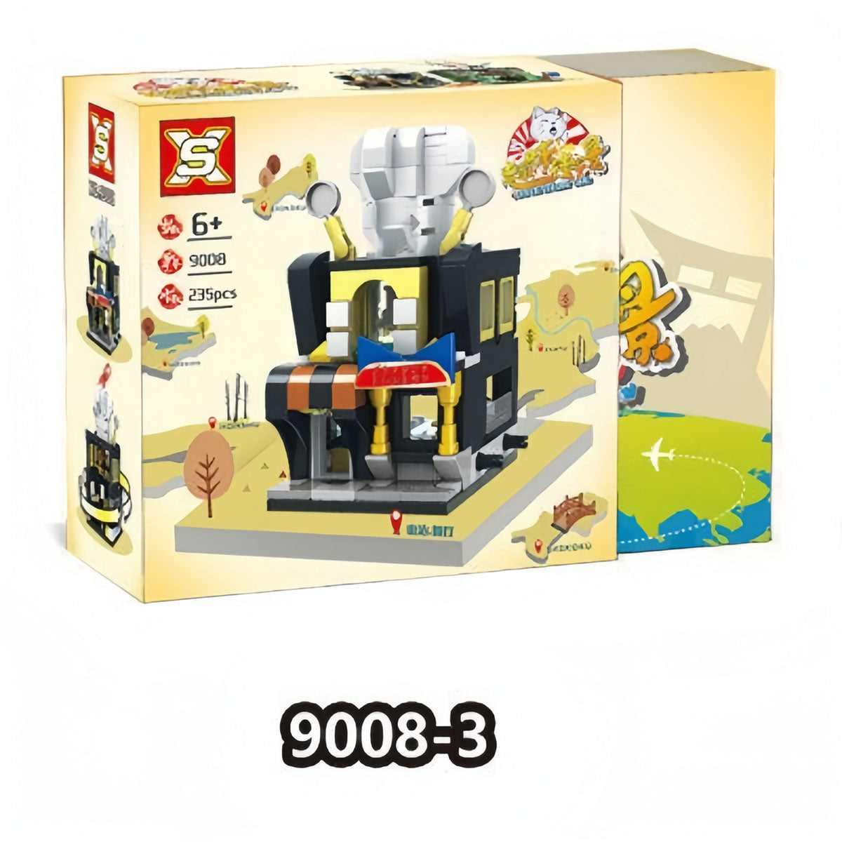 One Piece Street View Building Blocks Set, Anime 4 in 1 Modular Street Shop Model, Interlocking Brick City House Construction Toy, Collectible Display Building Kit, Gift for One Piece Anime Fans & Teenagers