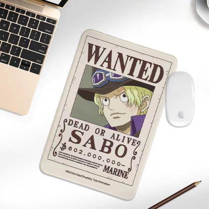 One Piece Wanted Poster Mouse Pad, Anime Bounty Poster Non-Slip Rubber Mousepad, One Piece Luffy Zoro Nami Chopper Robin Gaming Desk Mat, Office Desktop Decor Gift for Anime Fans