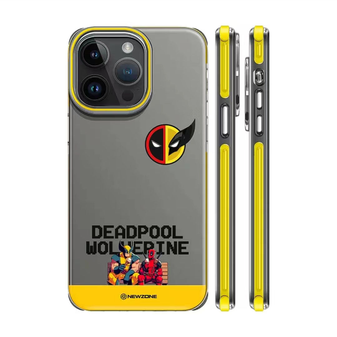 Marvel Deadpool & Wolverine Phone Case for iPhone, Marvel Anime Character Protective Cover, MagSafe Compatible Shockproof Phone Shell, Cool Deadpool Wolverine Design, Collectible Phone Case Gift for Marvel Fans