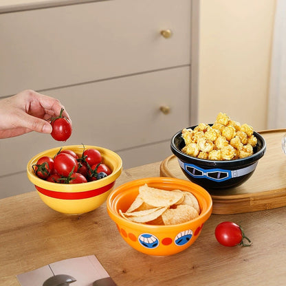 One Piece Straw Hat Ceramic Bowl, Luffy Ace Sabo Hat Shaped Ramen Bowl, Novelty Anime Food Serving Bowl, Collectible Tableware Gift for One Piece Fans