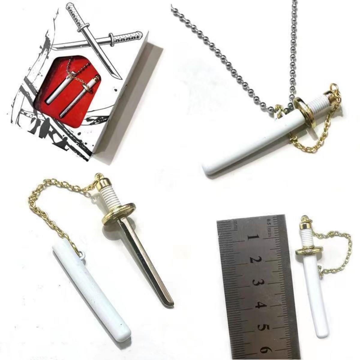 One Piece Roronoa Zoro Mini Katana Keychain, Anime Metal Sword Pendant with Scabbard, 4 Styles Wado Ichimonji Sandai Kitetsu Shusui Enma Replica, Collectible Bag Charm & Anime Fan Gift