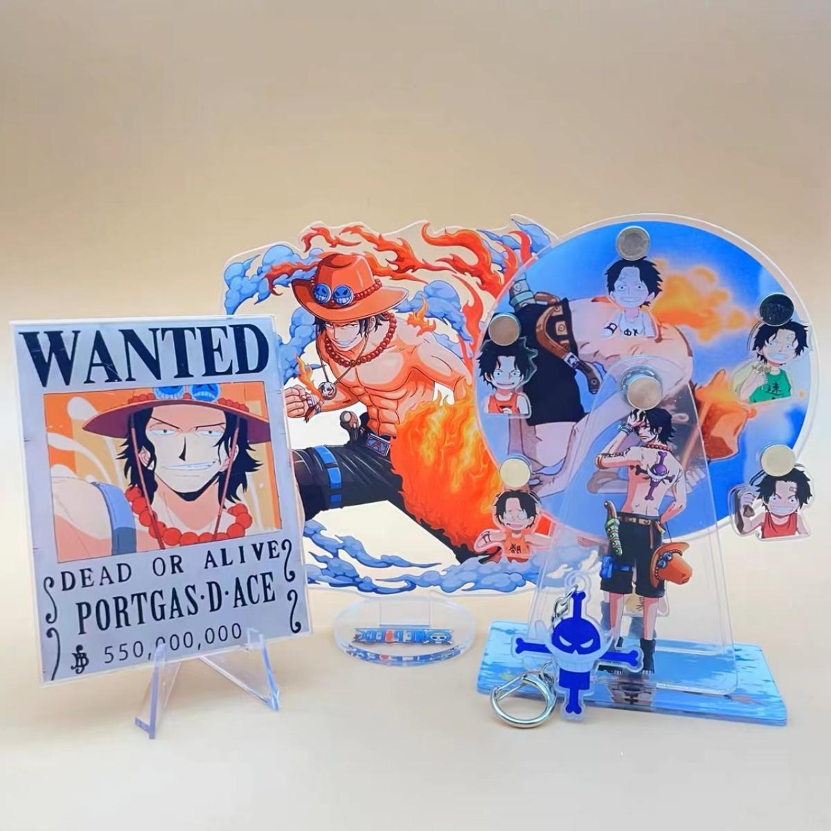 One Piece Anime Acrylic Stand Figure, Luffy Gear 5 Nika Zoro Sanji Ace Sabo Wanted Poster Desktop Standee, Double Layer Character Display Ornament, One Piece Merch Collectible Gift for Anime Fans