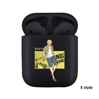 One Piece Anime TWS Wireless Earbuds, Luffy Zoro Sanji Chopper Skull Logo Printed Bluetooth Earphones, Stereo In-Ear Headphones with Portable Charging Case, Anime Fan Gift Wireless Headset
