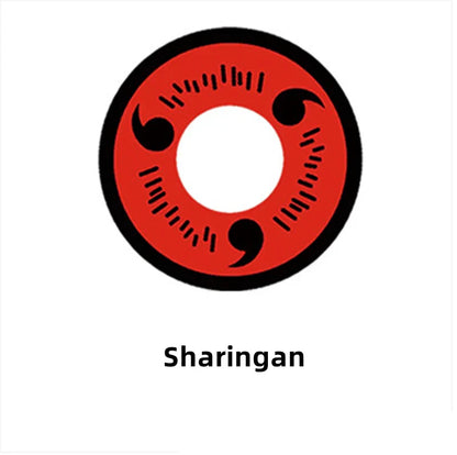 Naruto Sharingan Cosplay Contact Lenses, Anime Uchiha Itachi Sasuke Kakashi Madara Sharingan Eye Contacts, Halloween Cosplay Color Contact Lens for Anime Party Costume