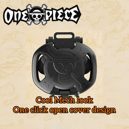 One Piece Luffy True Wireless Earbuds, Straw Hat Pirate Skull Flag TWS Bluetooth Earphones, Open Ear Headphones with Unique Charging Case, Anime Collectible Gift for One Piece Fans