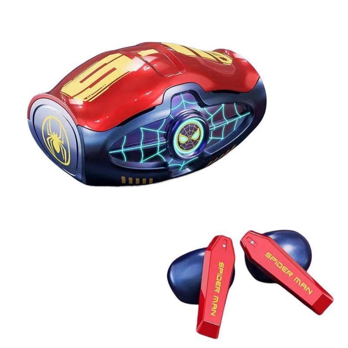 Marvel Avengers Spider‑Man Iron Man TWS True Wireless Gaming Earbuds, Bluetooth 5.3 Headphones 30ms Ultra Low Latency 13mm Driver Type‑C Charging for Game Music