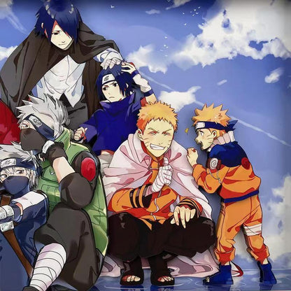 Naruto Anime 3D Paper Cut Shadow Box Framed Art, Handmade Layered Papercraft Wall Decor, Naruto Team 7 Character Painting Frame, Anime Fan Room Decor Gift