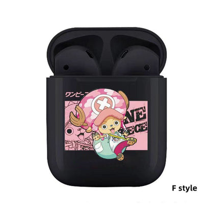 One Piece Anime TWS Wireless Earbuds, Luffy Zoro Sanji Chopper Skull Logo Printed Bluetooth Earphones, Stereo In-Ear Headphones with Portable Charging Case, Anime Fan Gift Wireless Headset