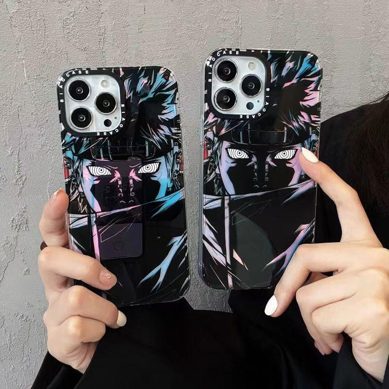Naruto Anime Phone Case for iPhone, Obito Uchiha Manga Character Print Shockproof Protective Case, Cool Naruto Graphic Phone Cover, Naruto Anime Merch Gift for Anime Fans