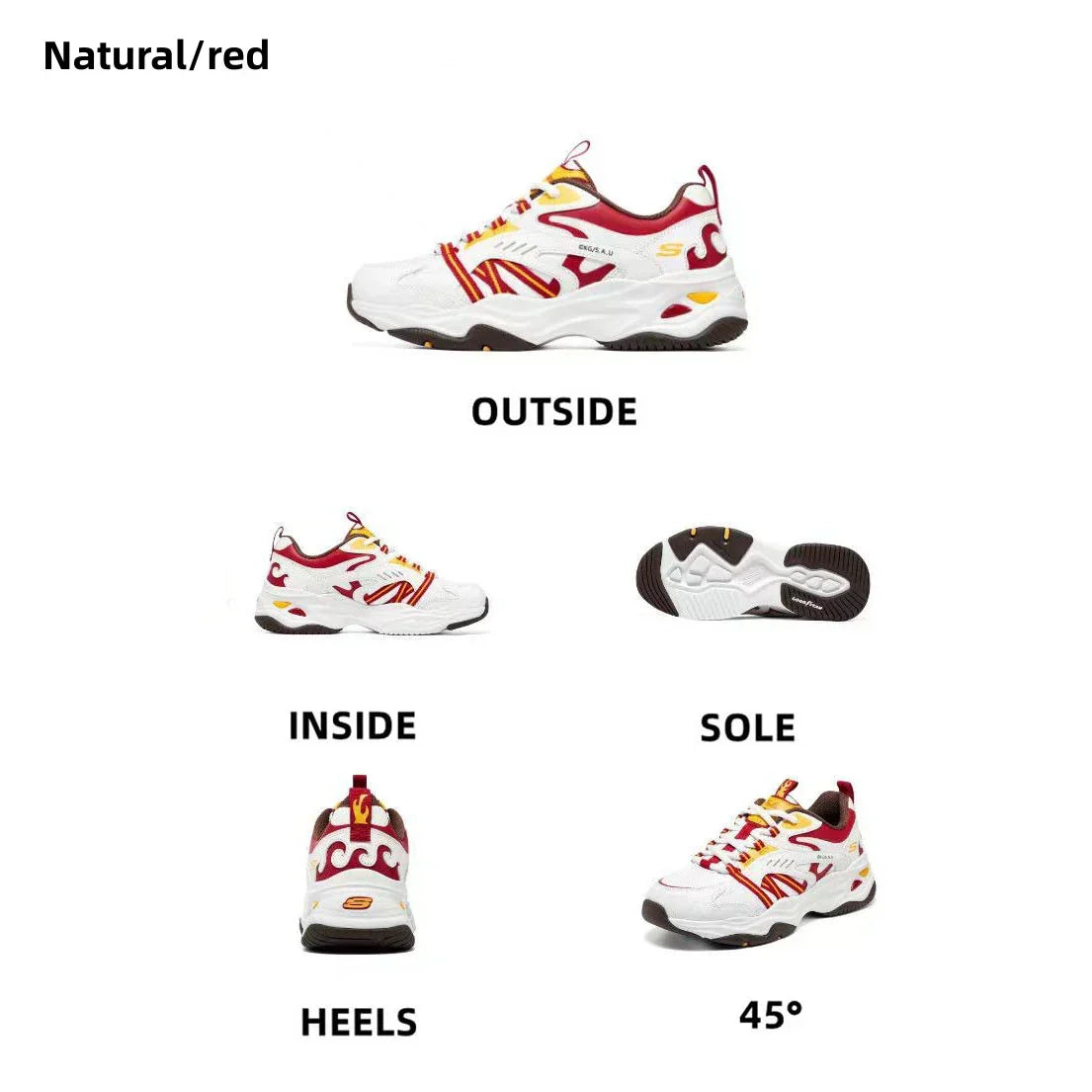 Demon Slayer Rengoku Kyojuro Themed Chunky Sneakers, Anime Flame Pattern Dad Shoes, Women’s Thick Sole Platform Walking Shoes, Non Slip Casual Sports Trainer, Cosplay Daily Wear Sneaker for Anime Fans