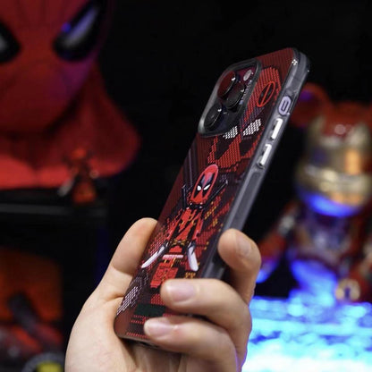Marvel Deadpool & Wolverine Lego Style Phone Case for iPhone, Marvel Superhero Pixel Brick Figure Protective Cover, Shockproof Anti-Scratch Phone Shell, Cool Comic Character Design, Collectible Phone Case Gift for Marvel Fans