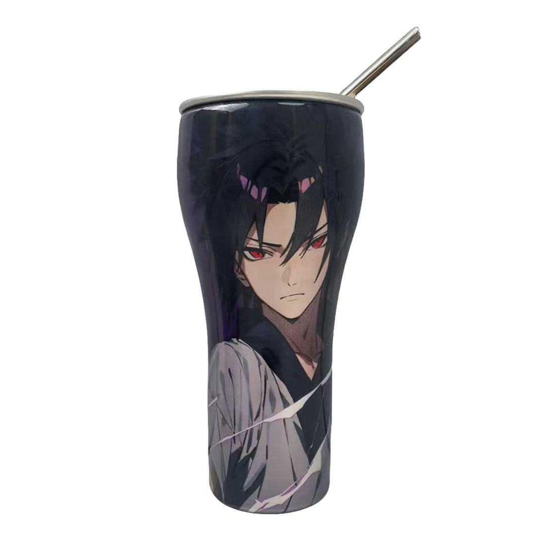 Naruto Anime 30oz Tumbler with Lid and Straw, Stainless Steel Insulated Travel Cup, Naruto Sasuke Kakashi Itachi Character Printed Coffee Mug, Naruto Merch Water Bottle Gift for Anime Fans