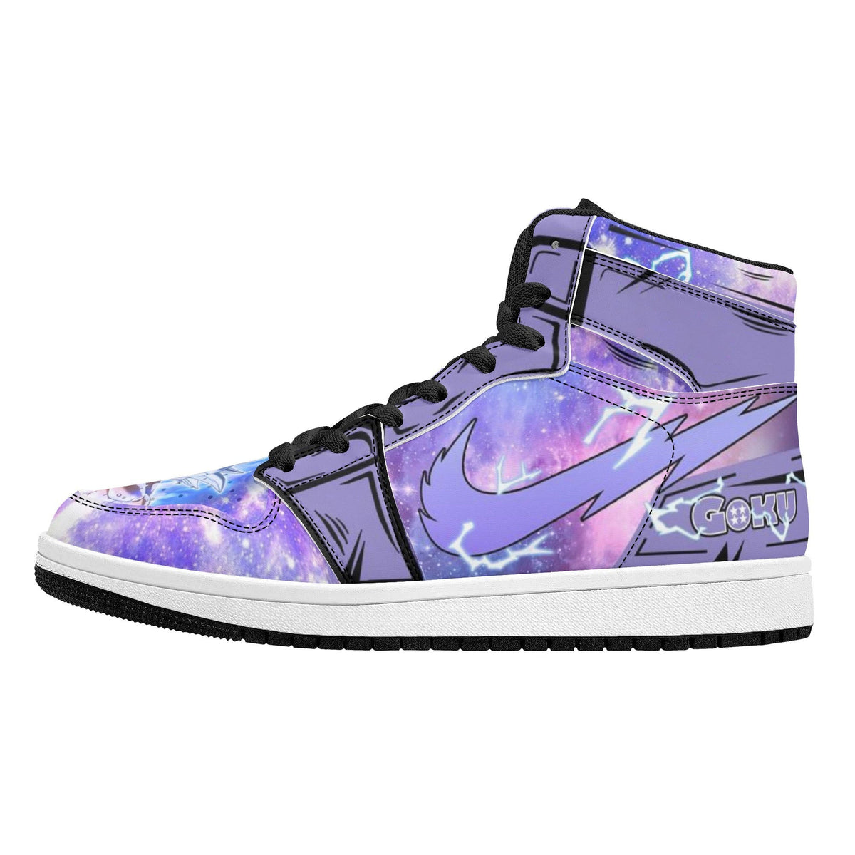 Dragon Ball Vegeta Ultra Instinct Anime High Top Sneakers, Purple Galaxy Custom Print Streetwear Shoes, Men Women Casual Fashion Sneakers, Anime Fan Collectible Footwear Gift