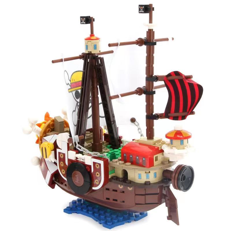 One Piece Thousand Sunny Building Blocks Set, Pirate Ship Model Bricks Kit, Anime Pirate Vessel Assembly Toy, Desktop Display Model, Creative Collectible Gift for Kids & One Piece Fans