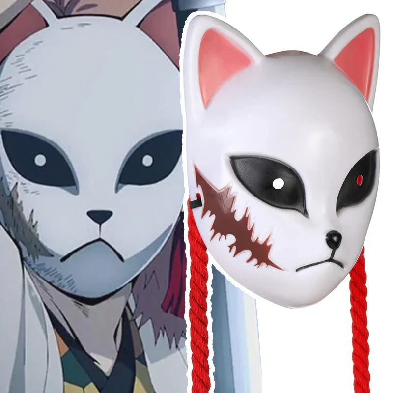 Demon Slayer Inosuke Hashibira Boar Mask, Anime Wild Boar Head Mask with Fluffy Fur, Latex Cosplay Helmet for Halloween Costume Party, Role Play Prop for Demon Slayer Fans