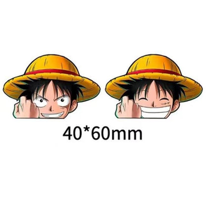 One Piece 3D Motion Stickers, Lenticular Anime Character Decals, Luffy Zoro Nami Changing Image Sticker, Waterproof Peekers Sticker for Car Laptop Water Bottle, One Piece Fans Collectible Decor