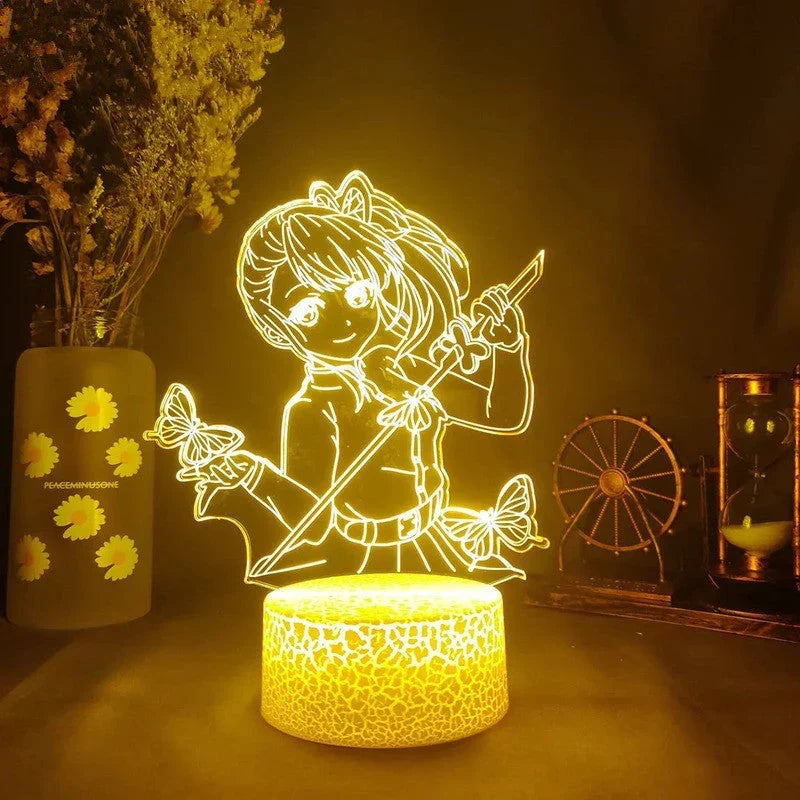 Demon Slayer 3D Illusion LED Night Light, Kimetsu No Yaiba Anime Character Table Lamp, Touch Control 7 Color Changing Acrylic Night Lamp, Bedroom Desktop Decor Birthday Gift for Demon Slayer Fans