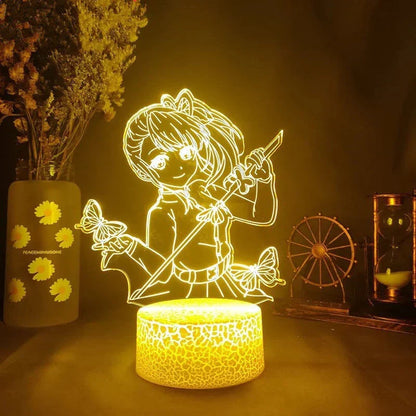 Demon Slayer 3D Illusion LED Night Light, Kimetsu No Yaiba Anime Character Table Lamp, Touch Control 7 Color Changing Acrylic Night Lamp, Bedroom Desktop Decor Birthday Gift for Demon Slayer Fans