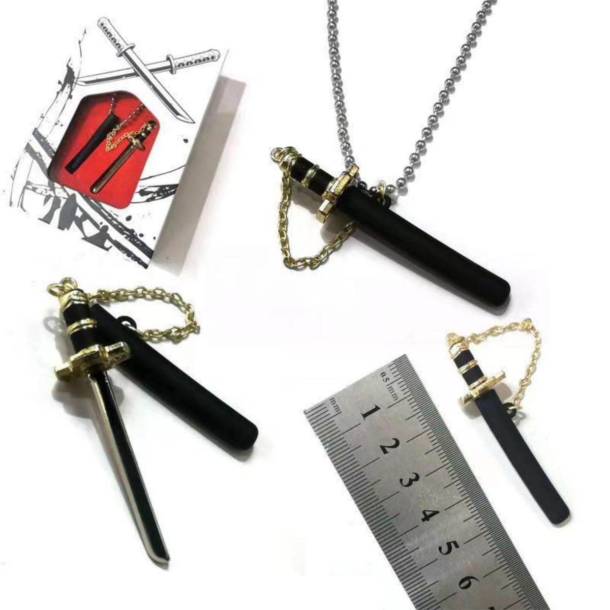 One Piece Roronoa Zoro Mini Katana Keychain, Anime Metal Sword Pendant with Scabbard, 4 Styles Wado Ichimonji Sandai Kitetsu Shusui Enma Replica, Collectible Bag Charm & Anime Fan Gift