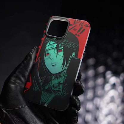 Naruto Luminous Anime Phone Case for iPhone, Itachi Kakashi Manga Print Soft TPU Shockproof Protective Cover, Glow In The Dark Anime Phone Shell, Naruto Fan Gift