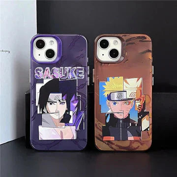 Naruto Anime Phone Case, Naruto and Sasuke Retro Comic Art Print Shockproof Soft TPU Phone Cover For iPhone, Cool Anime Character Phone Shell, Anime Fan Gift