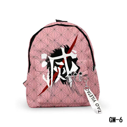 Demon Slayer Anime Backpack, Multi Styles Tanjiro Nezuko Zenitsu Rengoku Printed School Backpack, Lightweight Casual Daypack, Demon Slayer Merch Bookbag Gift for Teens Anime Fans