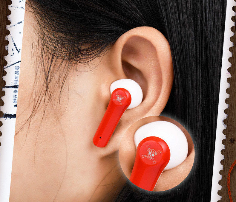 One Piece Monkey D. Luffy Tony Tony Chopper True Wireless Bluetooth 5.3 Earbuds Smart Touch Control Half‑in‑Ear Headphones with Transparent Charging Case Anime Gift For Fans