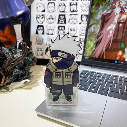 Naruto Q Chibi Acrylic Stand Figure, Naruto Sasuke Obito Kakashi Cute Anime Character Desktop Display Standee, Tabletop Decor Collectible Gift for Naruto Fans
