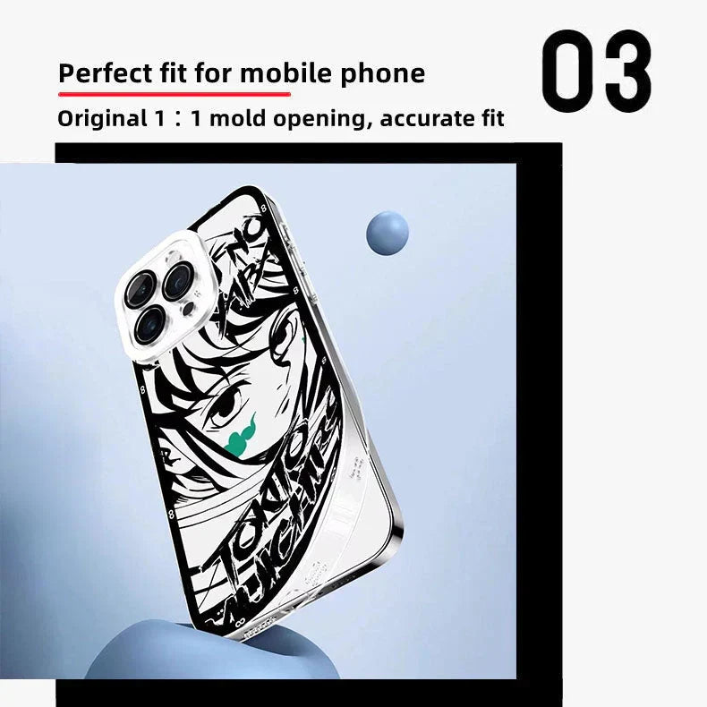 Demon Slayer Black White Manga Panel Phone Case, Tanjiro Mitsuri Muichiro Sketch Art Clear Transparent TPU Shockproof Slim Protective Phone Cover, Kimetsu no Yaiba Anime Manga Phone Shell for iPhone, Demon Slayer Fan Merch Gift