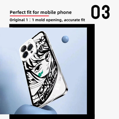Demon Slayer Black White Manga Panel Phone Case, Tanjiro Mitsuri Muichiro Sketch Art Clear Transparent TPU Shockproof Slim Protective Phone Cover, Kimetsu no Yaiba Anime Manga Phone Shell for iPhone, Demon Slayer Fan Merch Gift