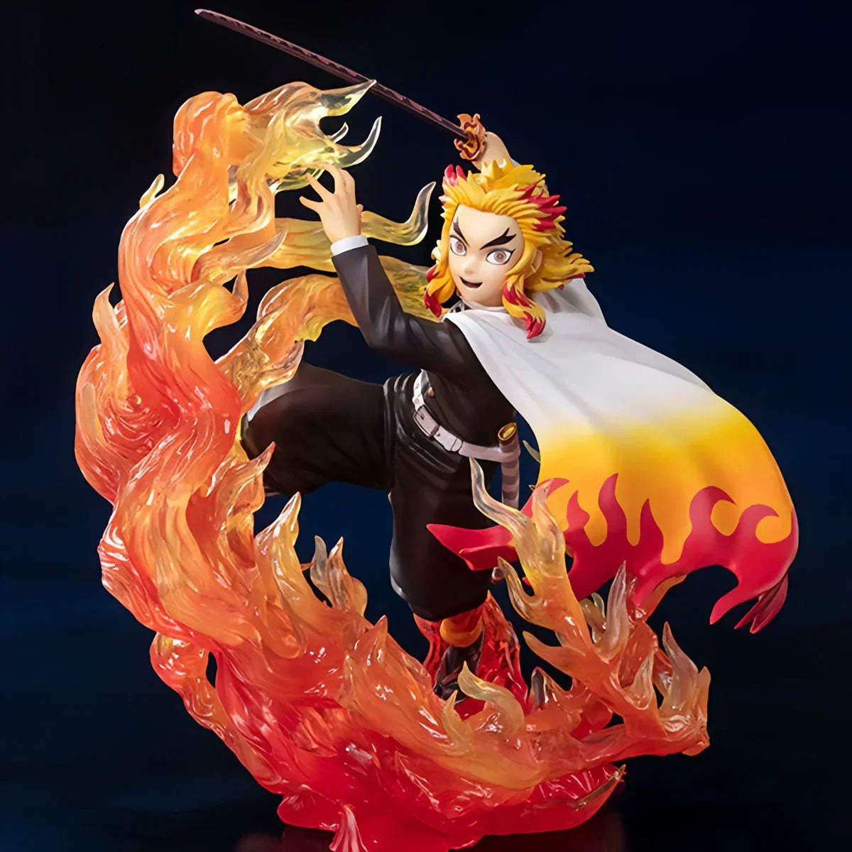 Demon Slayer Kimetsu no Yaiba GK Anime Figure, Tanjiro Rengoku Nezuko Giyu Character Statue with Special Effects Base, PVC Collectible Model Figurine, Anime Desk Decoration Gift for Demon Slayer Fans
