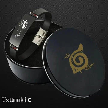 Naruto Anime Wristband Bracelet, Konoha Village Symbol PU Leather Adjustable Bracelet, Cosplay Accessory, Anime Jewelry Gift for Men Women Fans