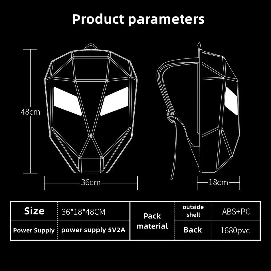 Naruto Anime Sharingan LED Helmet Shaped Hard Shell Backpack, 3D Sharingan Glowing Eyes Expandable Motorcycle Backpack, Waterproof Large Capacity Laptop Bag, Novelty Street Travel Backpack for Naruto Fans