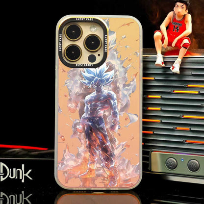 Dragon Ball Z Anime Phone Case for iPhone, Ultra Instinct Goku & Vegeta Q Version Character Print Protective Case, DBZ Anime Cartoon Shockproof Phone Cover for iPhone Series