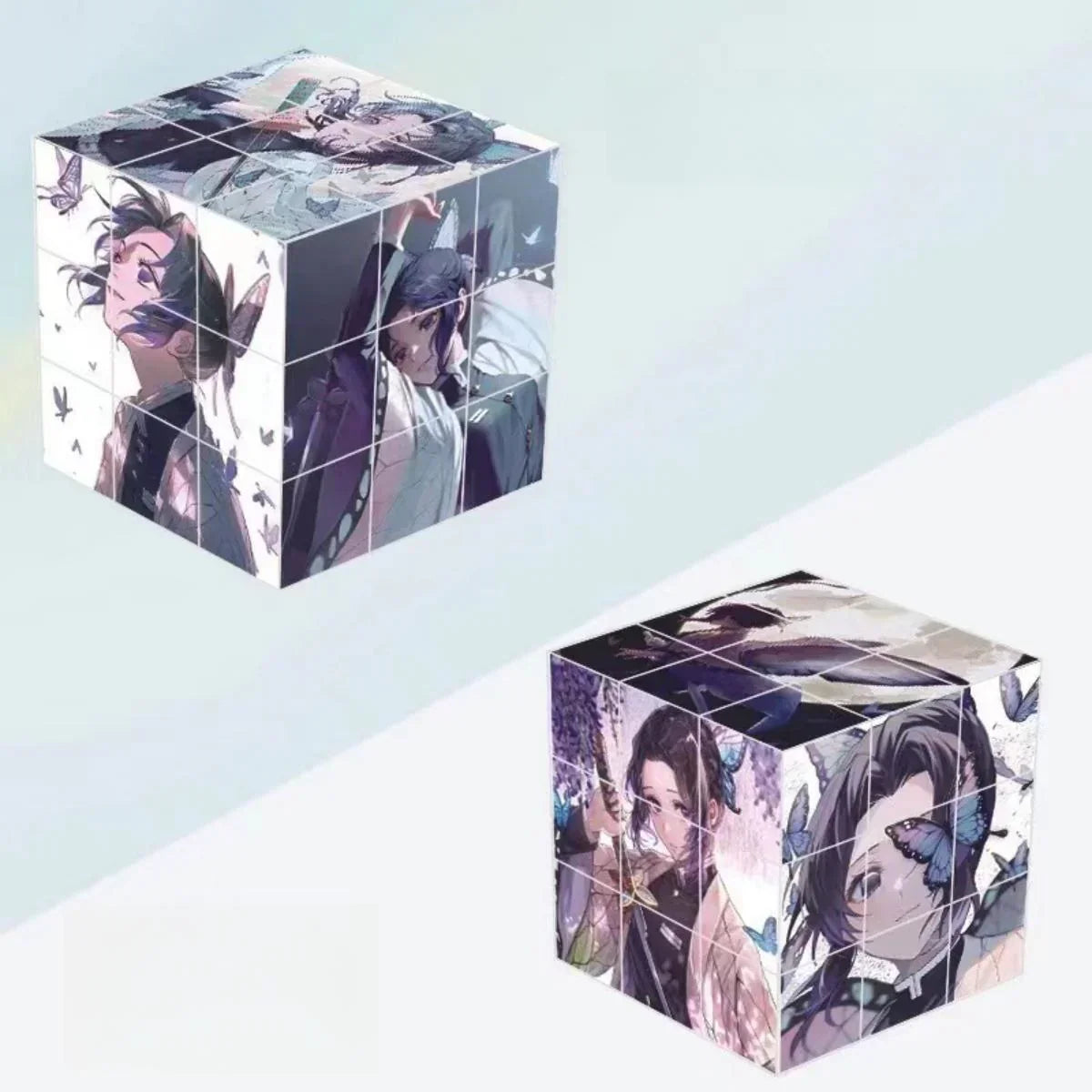 Demon Slayer Tanjiro Nezuko HD Printed Speed Puzzle Cube, Smooth Turning Brain Teaser Educational Fidget Toy, Anime Collection Desk Decor Gift for Anime Fans