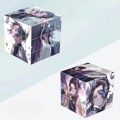 Demon Slayer Tanjiro Nezuko HD Printed Speed Puzzle Cube, Smooth Turning Brain Teaser Educational Fidget Toy, Anime Collection Desk Decor Gift for Anime Fans