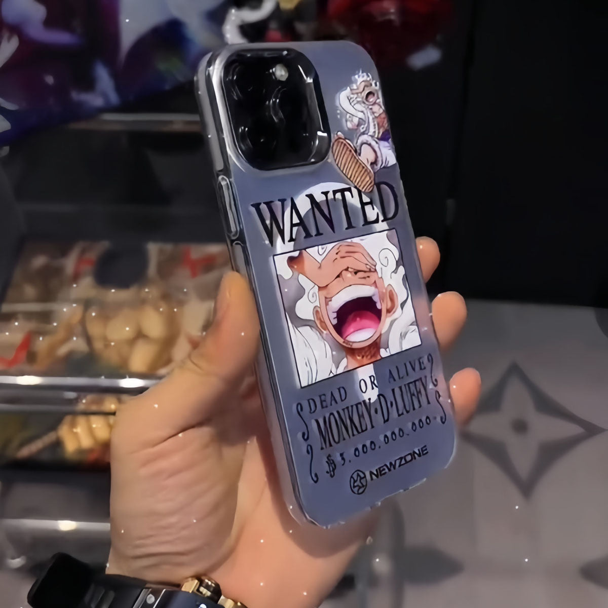 One Piece Anime Wanted Poster Phone Case for iPhone, Monkey D Luffy Roronoa Zoro Bounty Poster Shockproof Protective Cover, Classic One Piece Wanted Design Phone Shell, Anime Merch Gift for One Piece Fans