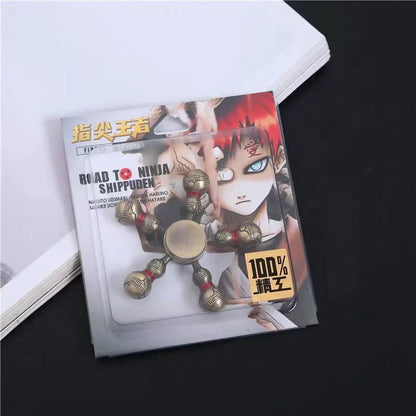 Naruto Anime Metal Fidget Spinner, Gaara Cosplay Alloy Hand Spinner, Portable Stress Relief Fidget Toy, Cool Rotating Desk Decoration, Anime Collectible Toy Gift for Kids Adults Naruto Fans