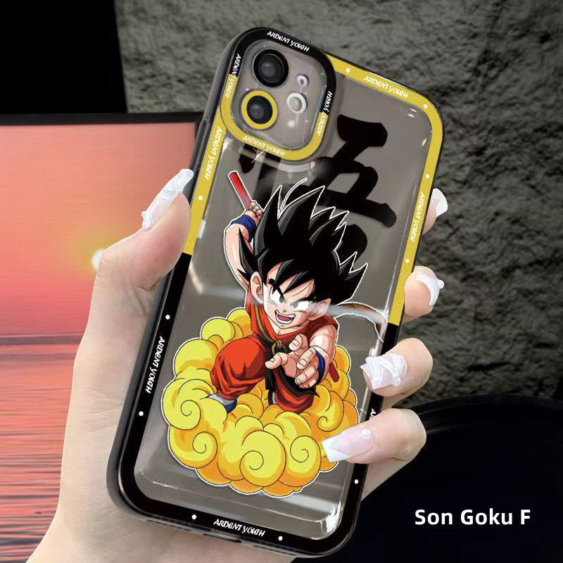 Dragon Ball Z Anime Phone Case, Goku Trunks Vegeta Clear Transparent Protective Cover, DBZ Cartoon Character Shockproof Phone Case for iPhone, Anime Fan Merch Phone Shell
