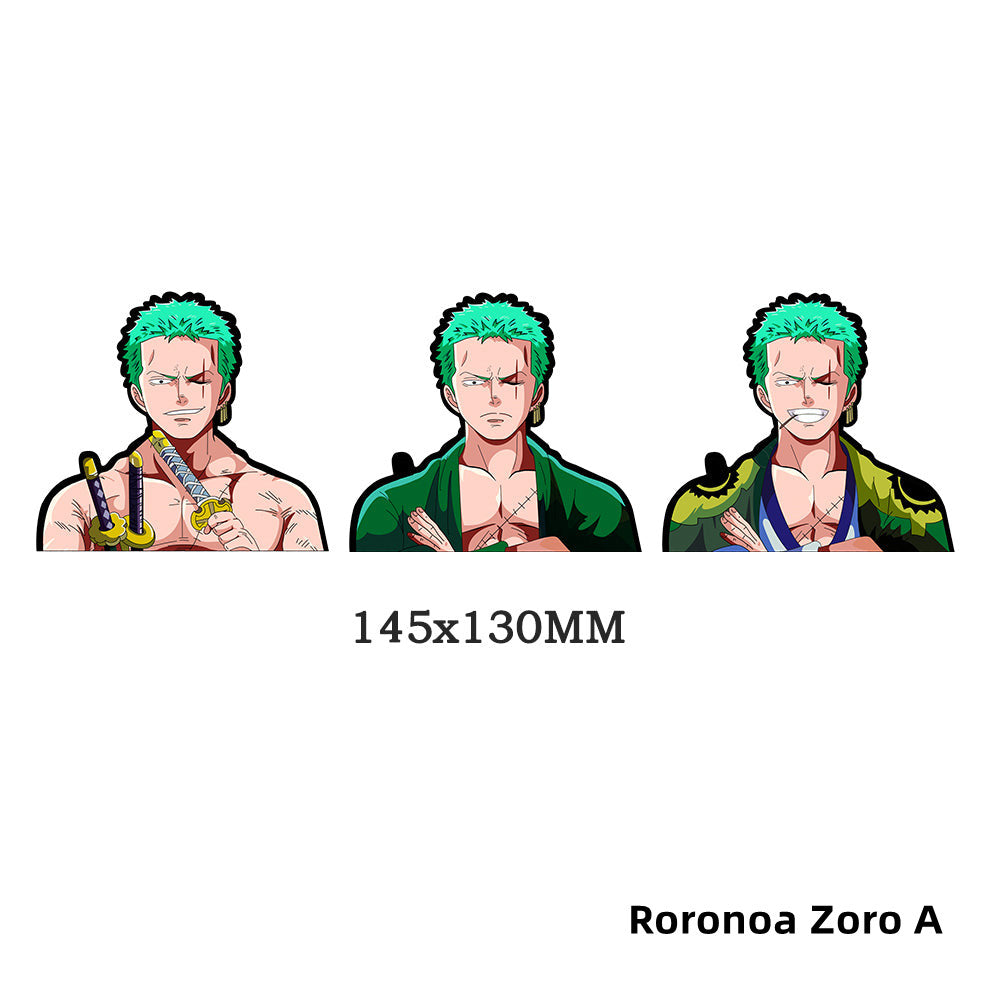One Piece 3D Motion Stickers, Anime Lenticular Changing Car Stickers, Luffy Zoro Nami Chopper Sanji Waterproof Decals for Car Laptop Water Bottle, One Piece Anime Merch Decor