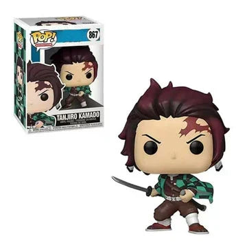 Demon Slayer Funko Pop Anime Figures, Q Version Vinyl Collectible Figurine, Tanjiro Nezuko Zenitsu Inosuke Muzan Anime Character Statue, Desk Display Decoration, Birthday Gift for Demon Slayer Fans