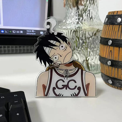 One Piece Anime Acrylic Standee, Luffy Zoro Sanji Usopp Character Desk Display Stand, One Piece Straw Hat Crew Tabletop Decor, Anime Fan Collectible Gift