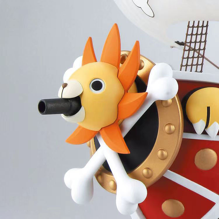 One Piece Thousand Sunny Pirate Ship Model Kit, Luffy Straw Hat Crew Boat Building Model, Anime One Piece Thousand Sunny Statue Collectible, DIY Assembly Ship Toy, Desktop Display Decoration Gift for One Piece Fans