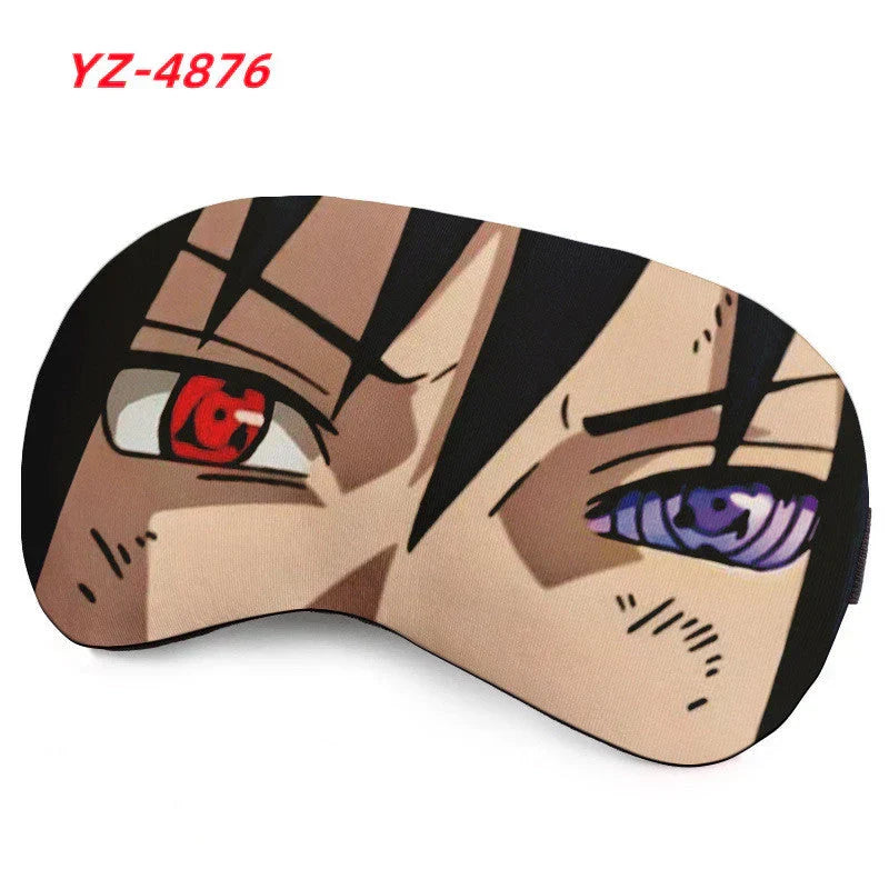 Naruto Anime Sleep Eye Mask, Uchiha Sasuke Itachi Madara Sakura Printed Blindfold, Soft Comfort Light Blocking Eye Cover for Travel Nap, Multiple Styles, Anime Fan Gift
