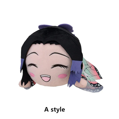 Demon Slayer Kimetsu no Yaiba Lying Plush Doll, Cute Anime Character Stuffed Pillow Plushie, Tanjiro Nezuko Zenitsu Inosuke Giyuu Shinobu Soft Toy, Anime Collectible Plush Gift for Fans