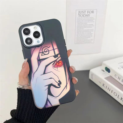 Naruto Itachi Uchiha Anime Phone Case for iPhone, Cool Sharingan Manga Character Print Shockproof Protective Phone Cover, Naruto Anime Merch Gift for Anime Fans