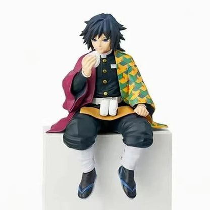 Demon Slayer Noodle Stopper Sitting Figure, Anime PVC Statue Figurine, Tanjiro Nezuko Zenitsu Inosuke Giyuu Shinobu Mitsuri Hashira Collectible Model, Desktop Ornament Anime Fan Gift
