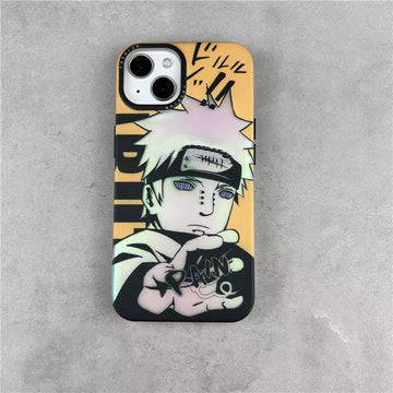 Naruto Anime Manga Phone Case for iPhone, Pain Nagato & Uchiha Sasuke Vintage Comic Print Shockproof Soft Protective Cover, Slim Fit Anti-Scratch Anime Character Phone Shell, Naruto Fan Gift